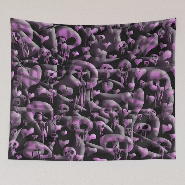 Item preview, Skulls and Hearts (Dark Pink) designed and sold by skullbal.