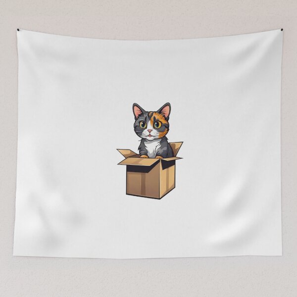 Item preview, Cute cat mom tortie in box designed and sold by KorArtStudio.