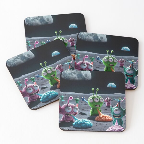 Item preview, Lunar Laughs Aliens Cutting the Cosmic Cheese designed and sold by Willyboy16.
