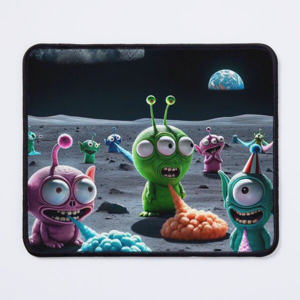 Item preview, Lunar Laughs Aliens Cutting the Cosmic Cheese designed and sold by Willyboy16.