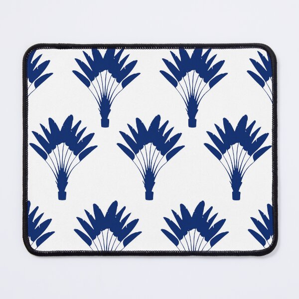 Item preview, Hamptons Navy Blue and White Traveller Palm Pattern designed and sold by HotHibiscus.