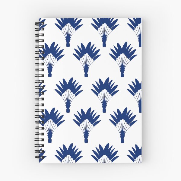 Item preview, Hamptons Navy Blue and White Traveller Palm Pattern designed and sold by HotHibiscus.