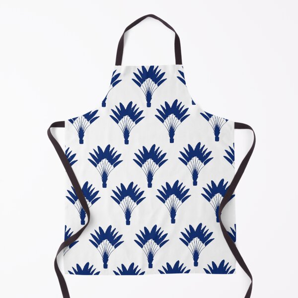 Item preview, Hamptons Navy Blue and White Traveller Palm Pattern designed and sold by HotHibiscus.