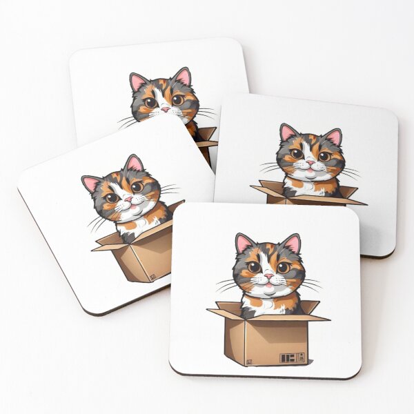 Item preview, Cool cat mom tortie in box designed and sold by KorArtStudio.