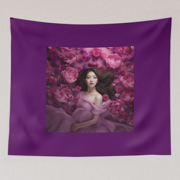 Item preview, Elegant Korean woman among flowers. designed and sold by Marie Colençon.