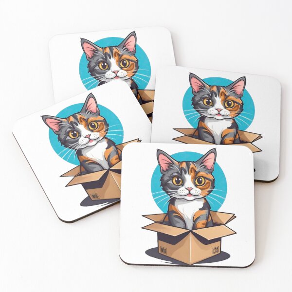 Item preview, Cute cat mom tortie art in box designed and sold by KorArtStudio.
