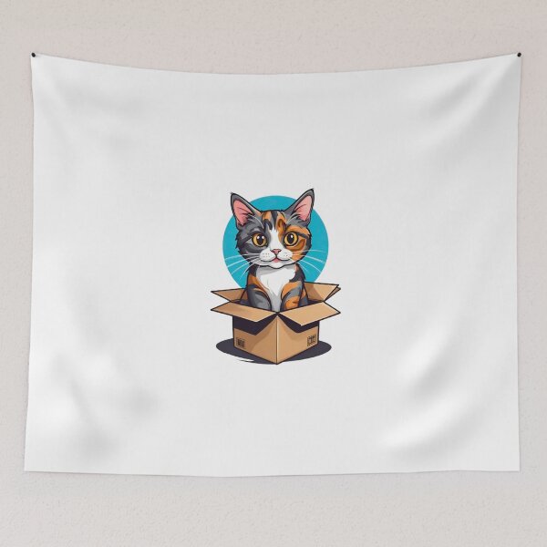 Item preview, Cute cat mom tortie art in box designed and sold by KorArtStudio.
