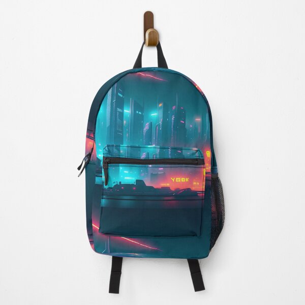 Item preview, Futuristic cityscape, neon lights, skyscrapers, atmospheric, vibrant colours. designed and sold by ArtComixHaven.