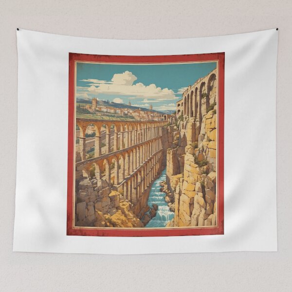 Item preview, Aqueduct of Segovia Spain Tourism Vintage Poster 2 designed and sold by TravelersGems.