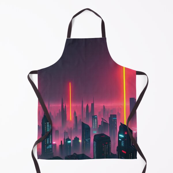 Item preview, Futuristic cityscape, neon lights, skyscrapers, misty atmosphere. designed and sold by ArtComixHaven.