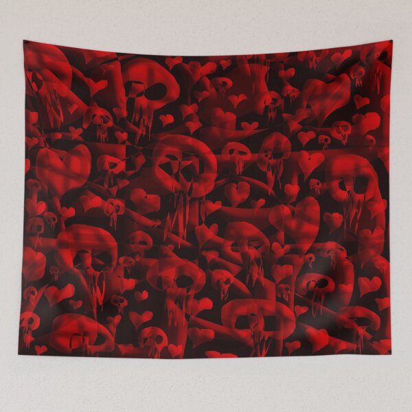 Item preview, Skulls and Hearts (Black Red) designed and sold by skullbal.