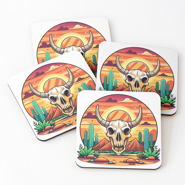 Item preview, cow skull in the desert designed and sold by Arextr.