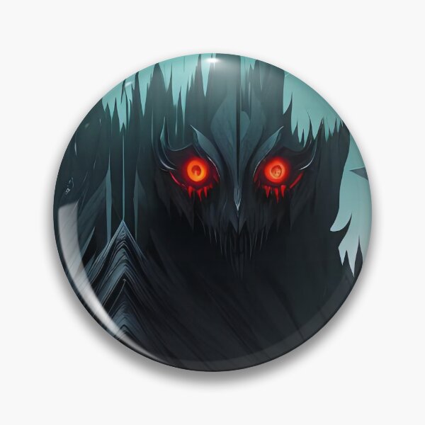 Item preview, Dark, ominous mountain with glowing red-eyed entity. designed and sold by ArtComixHaven.