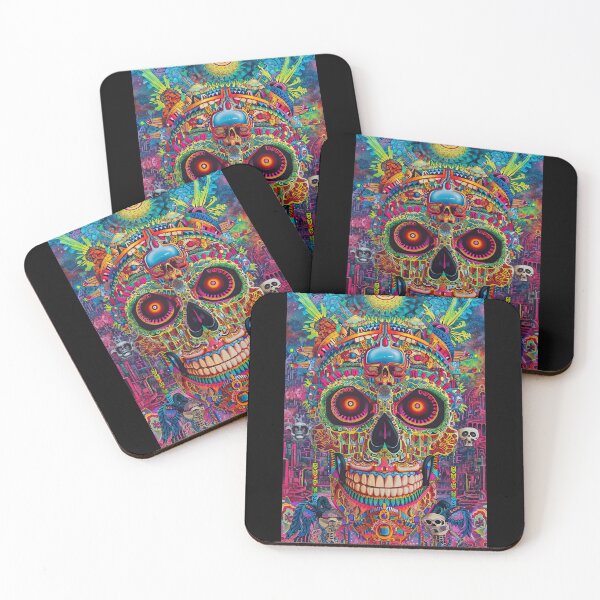 Aperçu de l'œuvre Trippy South American Sacred Skull créée et vendue par Psyberspace.