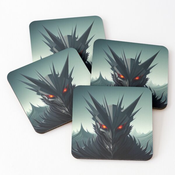 Item preview, Two menacing dragons, red eyes, dark spiky scales. designed and sold by ArtComixHaven.