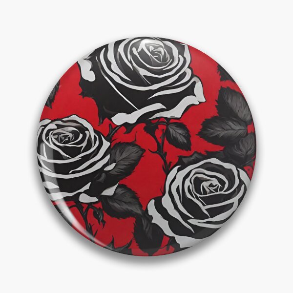 Aperçu de l'œuvre  roses noires et blanches sur fond rouge créée et vendue par Vilemo.
