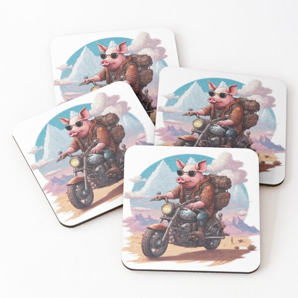 Item preview, Pig riding a motorcycle in the desert designed and sold by jnsmerchstore.