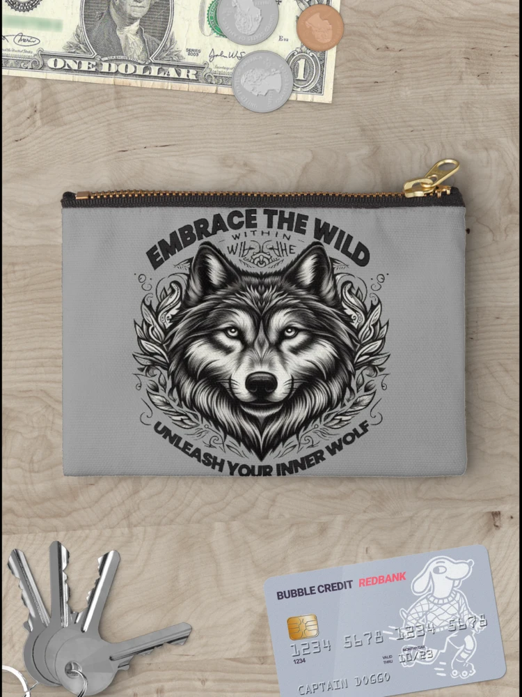 Thumbnail 3 of 4, Zipper Pouch,  Wolf designed and sold by Rui Fernandes.