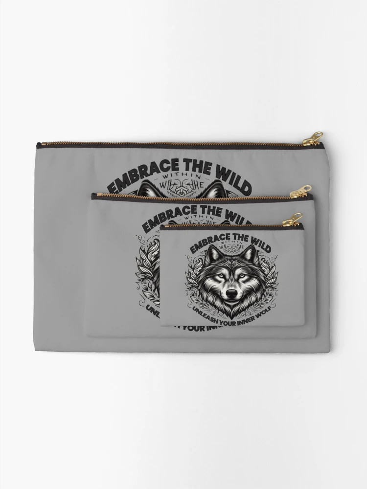 Thumbnail 2 of 4, Zipper Pouch,  Wolf designed and sold by Rui Fernandes.