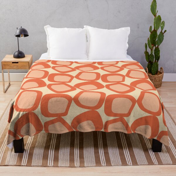Item preview, Mid Century Modern Funky Shapes Peach, Orange designed and sold by trdstudio.