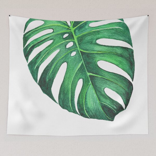 Item preview, Monstera leaf tropical watercolor illustration designed and sold by Wolshebnaja.