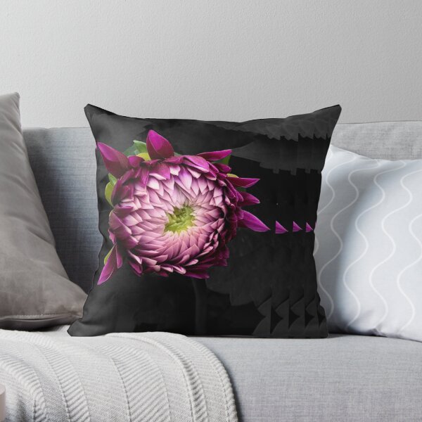 Pink Dahlia Bud Throw Pillow