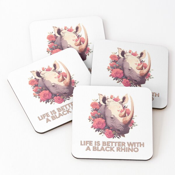 Item preview, Black Rhino Flowers Journaling Endangered species designed and sold by SMARTKIT  DESIGNAGENCY.