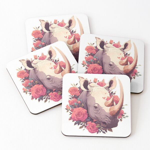 Item preview, Black Rhino Flowers Journaling Endangered species designed and sold by SMARTKIT  DESIGNAGENCY.