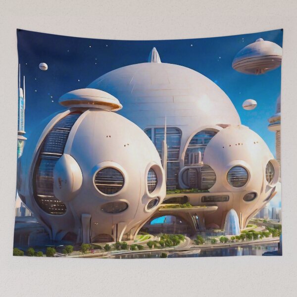 Item preview, Futuristic city in space designed and sold by M-Y-A-R-T-.