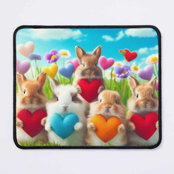 Item preview, Rabbits and Hearts mousepad. designed and sold by MICKSPIKS.