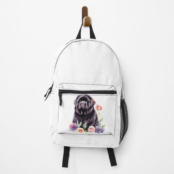 Item preview, Majestic black Newfoundland flower Dog Portrait designed and sold by Unitepeople.
