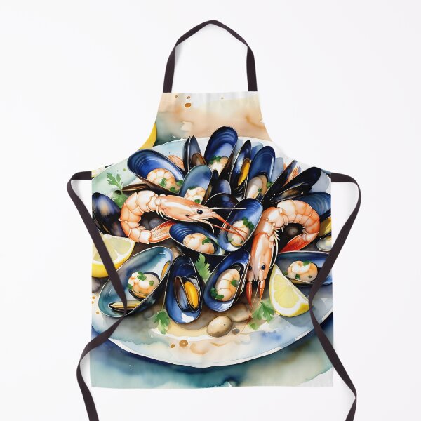 Item preview, Watercolor, seafood plate designed and sold by IAmagineFR.