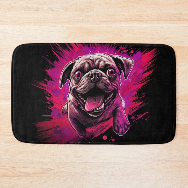Item preview, Exciting cute running Pug dog with his tongue out designed and sold by OdinsBigBeard.
