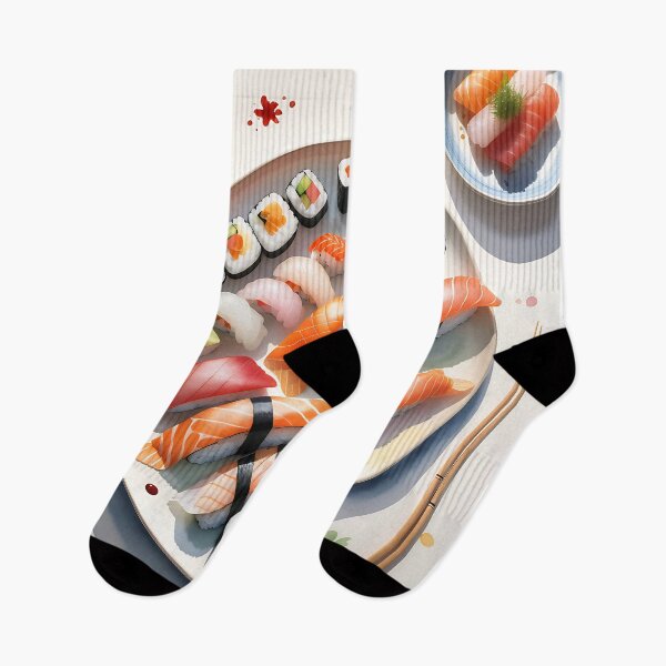 Item preview, Watercolor, plate of sushi designed and sold by IAmagineFR.