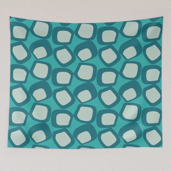 Item preview, Mid Century Modern Funky Shapes Teal, Aqua designed and sold by trdstudio.