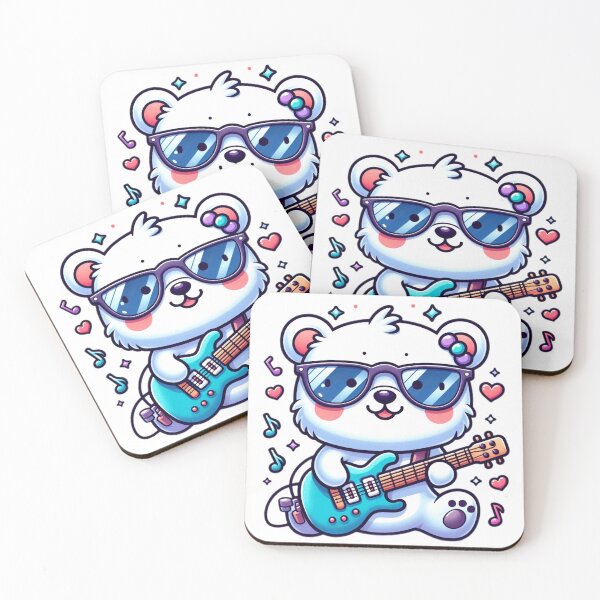 Item preview, Bear playing electric guitar. designed and sold by moni0490.