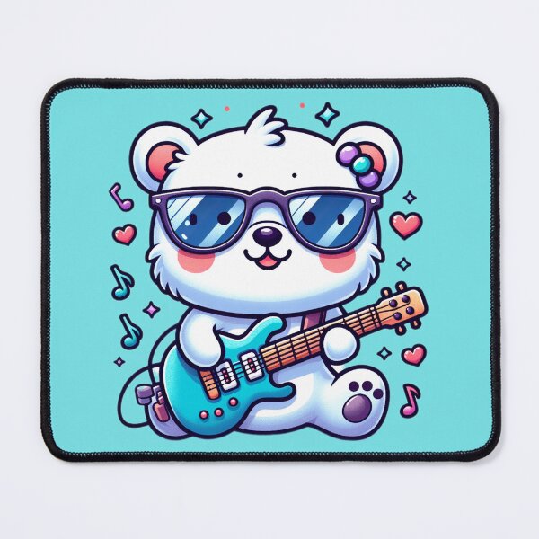 Item preview, Bear playing electric guitar. designed and sold by moni0490.