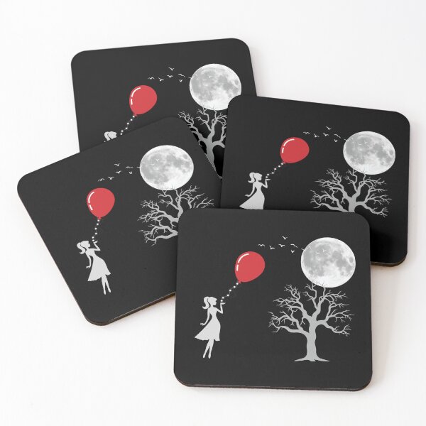 Item preview, Girl with Red Balloon In Moonlight designed and sold by MarieSusan.