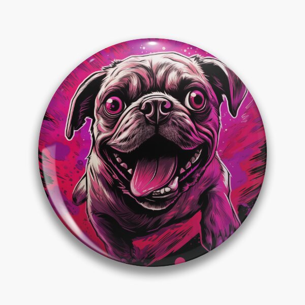 Item preview, Exciting cute running Pug dog with his tongue out designed and sold by OdinsBigBeard.