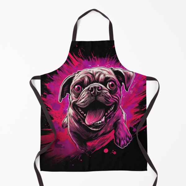 Item preview, Exciting cute running Pug dog with his tongue out designed and sold by OdinsBigBeard.