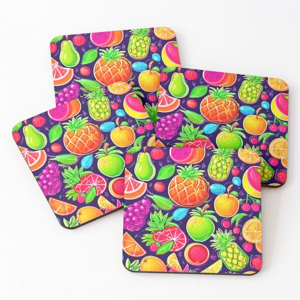 Artikelvorschau, Neon-Frucht-Burst-Muster entworfen und verkauft von Health And Fitness Posts e-Store.