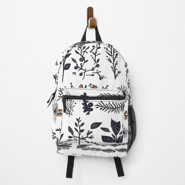 Item preview, Monochrome Botanical Illustrations Pattern designed and sold by HecoPhoto.