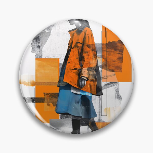 Artikelvorschau, Fashion Woman Street Style Blau Orange Kunstdruck entworfen und verkauft von VUK VESOVIC.