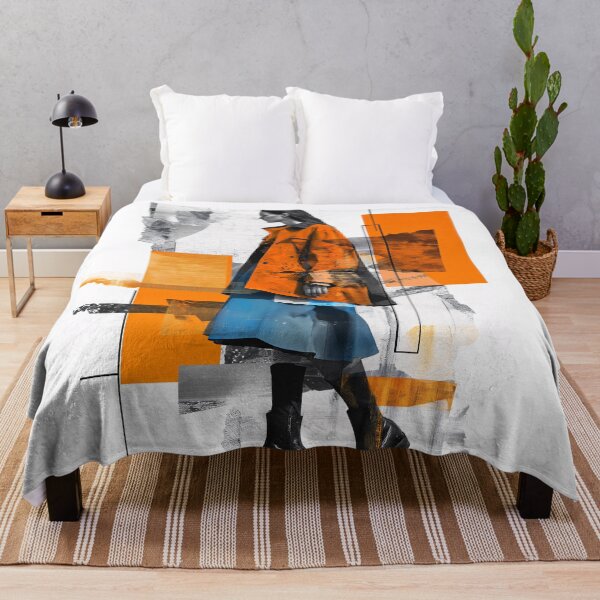 Artikelvorschau, Fashion Woman Street Style Blau Orange Kunstdruck entworfen und verkauft von VUK VESOVIC.