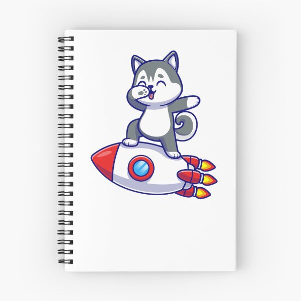 Artikelvorschau, Niedlicher Husky-Hund, der Rakete tupft entworfen und verkauft von Infinitehub.