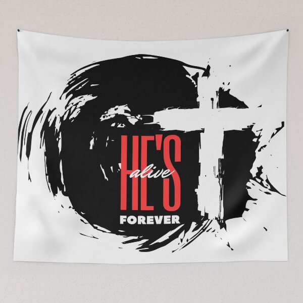 Item preview, He's Alive Forever Jesus Resurrection Easter Cross designed and sold by 3nityoneart.