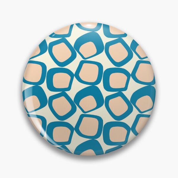 Item preview, Mid Century Modern Funky Shapes Celadon Blue, Peach designed and sold by trdstudio.