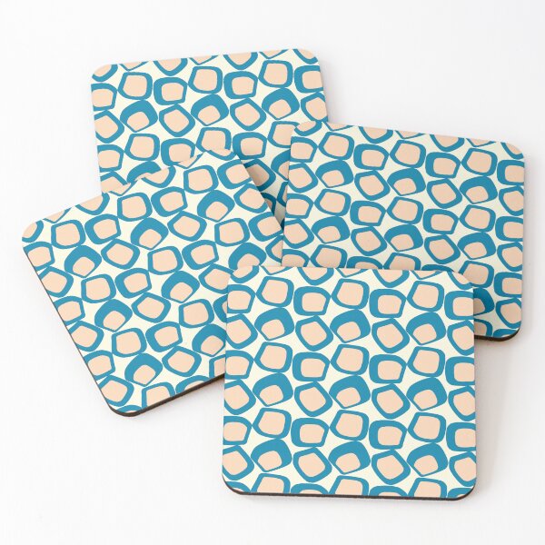 Item preview, Mid Century Modern Funky Shapes Celadon Blue, Peach designed and sold by trdstudio.