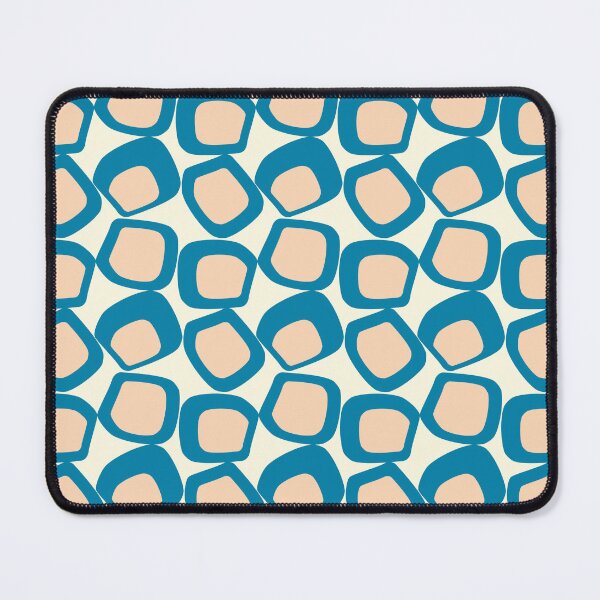 Item preview, Mid Century Modern Funky Shapes Celadon Blue, Peach designed and sold by trdstudio.