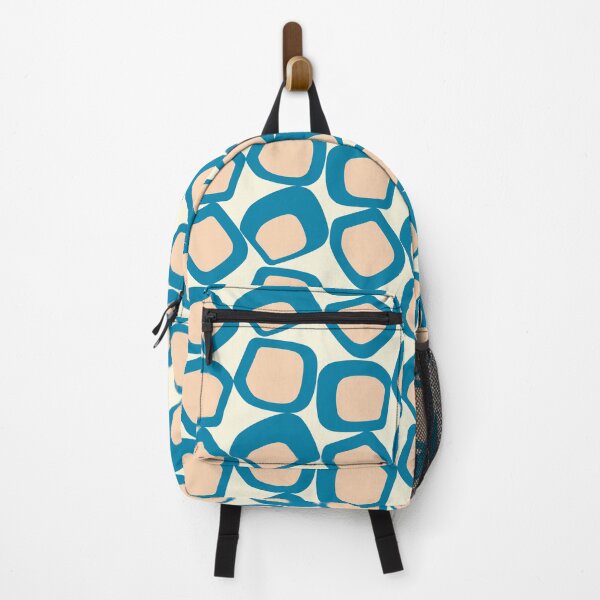 Item preview, Mid Century Modern Funky Shapes Celadon Blue, Peach designed and sold by trdstudio.